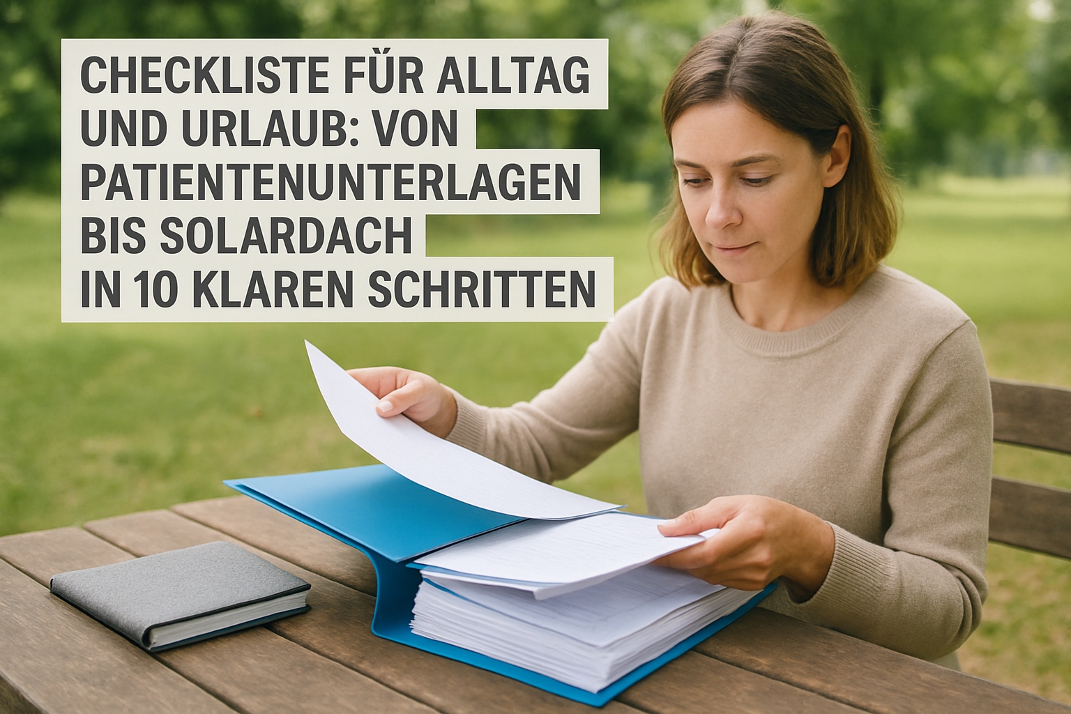 Checkliste für Alltag und Urlaub: Von Patientenunterlagen bis Solardach in 10 klaren Schritten